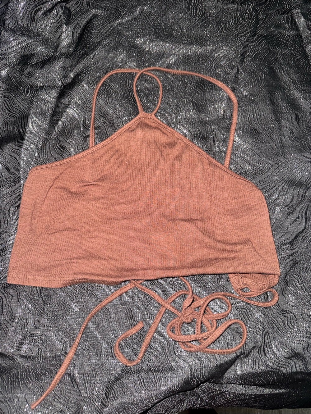 Women's Strappy Crop Top in Rust
